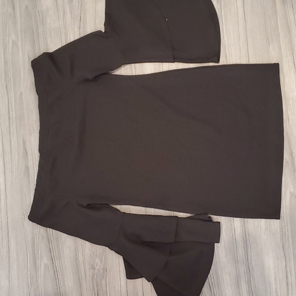 Black Mini Dress Bell Sleeve off shoulder